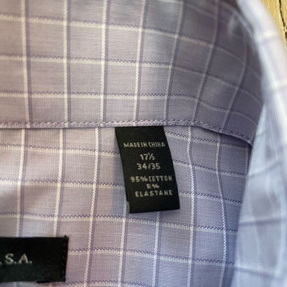 John Varvatos USA Men’s Purple Checkered Slim Fit Button Up Shirt Size XL NWT - Picture 3 of 8
